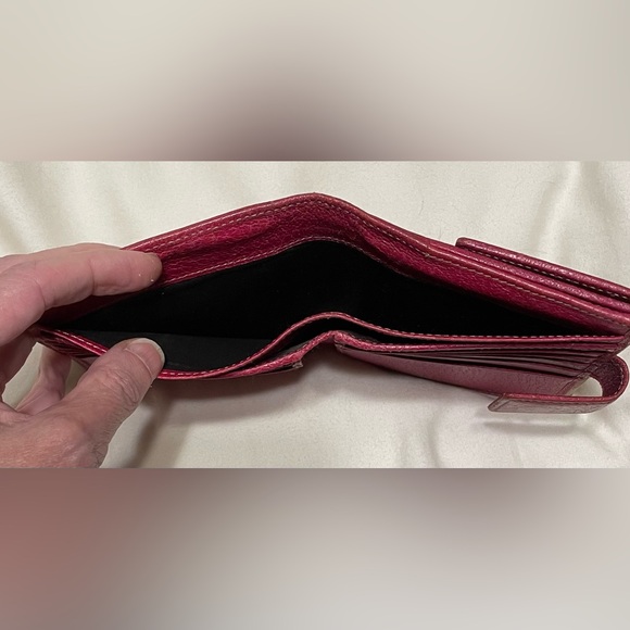 Gucci Authentic Vintage Mono Fabric Compact Wallet, Pink Leather Trim & Interior - Picture 6 of 14